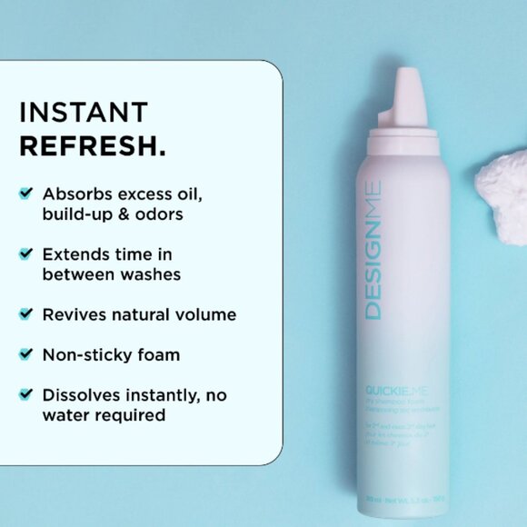 ❣️2/$36 NEW Design Me Hair Quickie.ME Dry Shampoo Foam Full Size Retail $26.00 - Picture 7 of 14